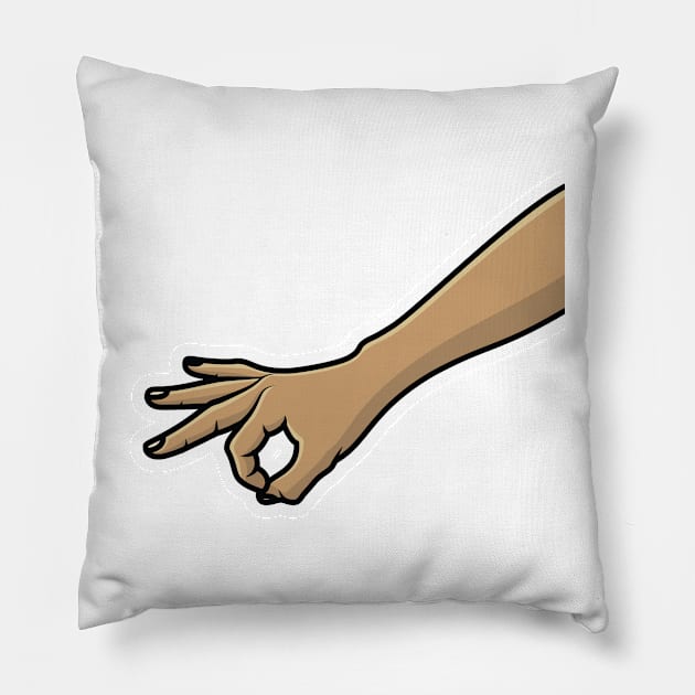 People Hand Gesture for Delicious Food Sticker vector illustration. People hand objects icon concept. Close up hand showing okay, perfect, zero gesture sticker logo design. Pillow by AlviStudio