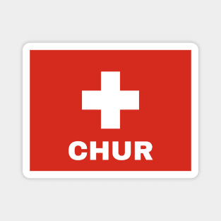 Chur City in Swiss Flag Magnet