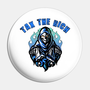 Tax The Rich Blue Pin