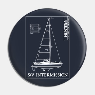 Ver.2 S/V Intermission Asbestos Navy FRONT AND BACK White Graphic Pin