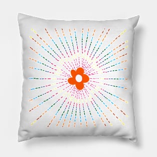 Flower and radiation lines Pillow