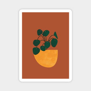 Houseplant, Print, Terracotta, Mid Century, Modern Art Magnet