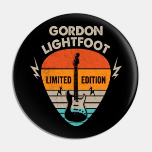 Vintage Gordon Lightfoot Name Guitar Pick Limited Edition Birthday Pin