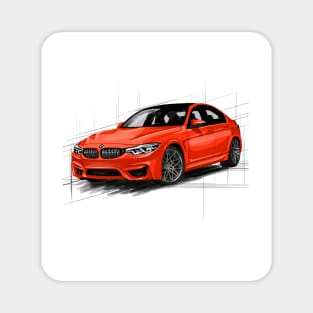 Red BMW M3 Magnet