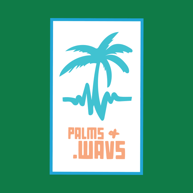 Palms and Wavs Emblem Pocket Tee - White by jhonithevoice