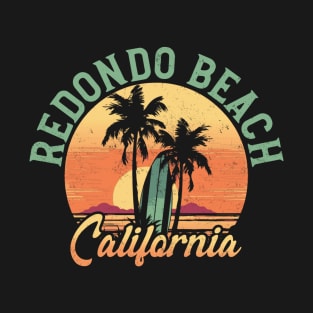 Redondo Beach California Retro Surfer Vintage Beach T-Shirt