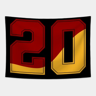 20 || Sport Number | Yellow Red Tapestry