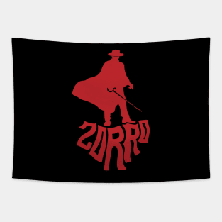 Zorro's Shadow (Red) Tapestry