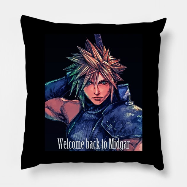 This is Midgar Pillow by SkyfrNight