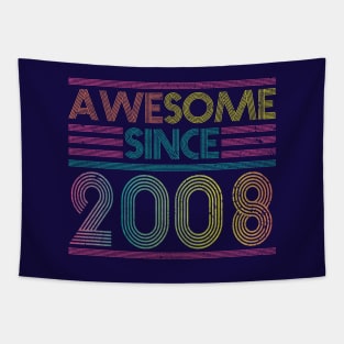 Awesome Since 2008 // Funny & Colorful 2008 Birthday Tapestry