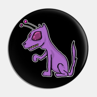 Purple alien dog Pin