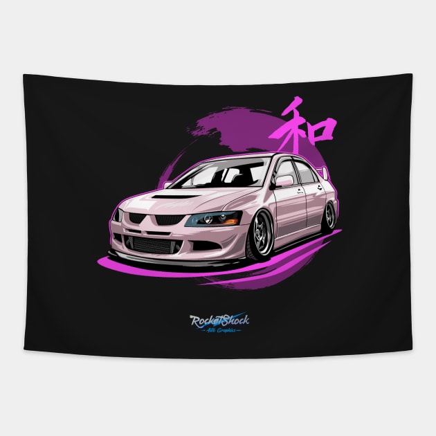 Lancer Evolution- peace Evo 8 jdm legend Tapestry by ASAKDESIGNS