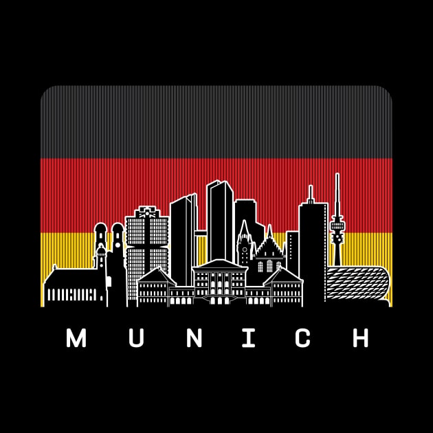 Munich Germany Skyline German Flag by travel2xplanet