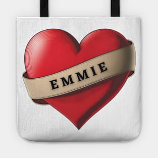 Emmie - Lovely Red Heart With a Ribbon Tote