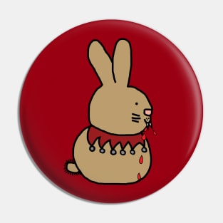 Animals with Sharp Teeth Bunny Rabbit Halloween Horror Pin