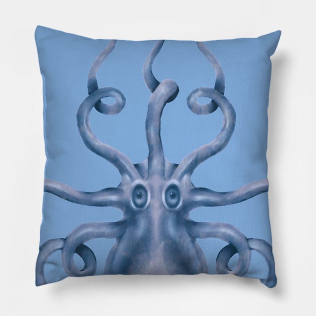 Release the Blue Kraken! Pillow by andantino