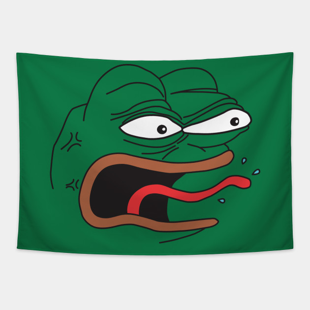 Angry Pepe Face Pepe Tapestry Teepublic
