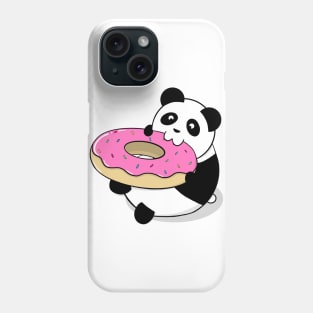 Cute Panda Eating A Donut Phone Case