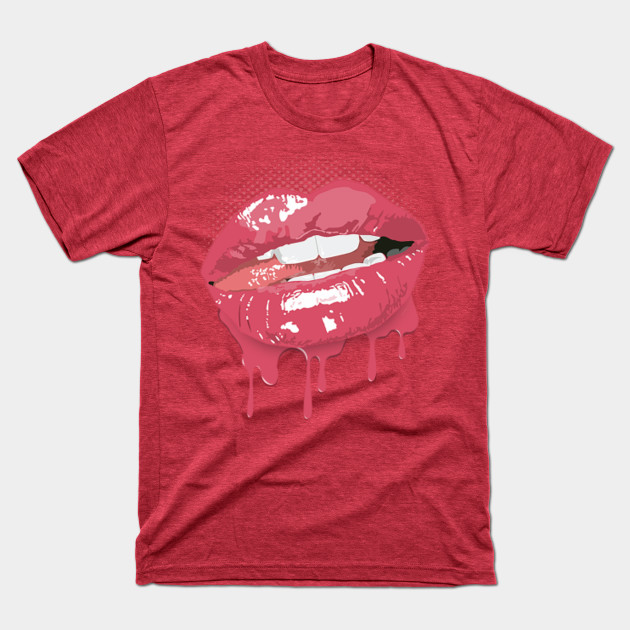 Disover Lipstick dripping sexy pink lips - Lipstick - T-Shirt