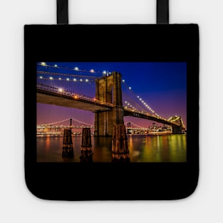 Brooklyn Bridge at night Tote