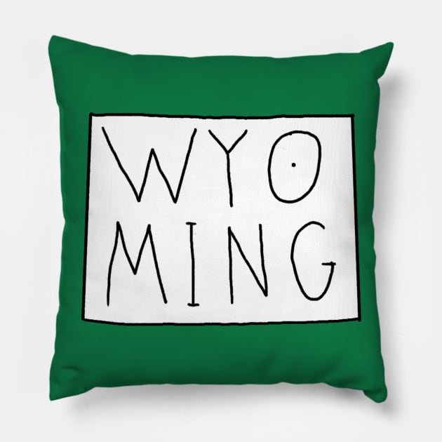 The State of Wyoming - Blank Outline Pillow by loudestkitten