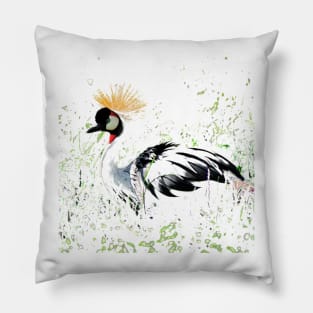 Black Crowned Crane Pillow