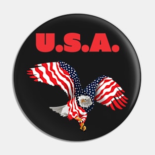 U.S.A. Eagle Flag Pin