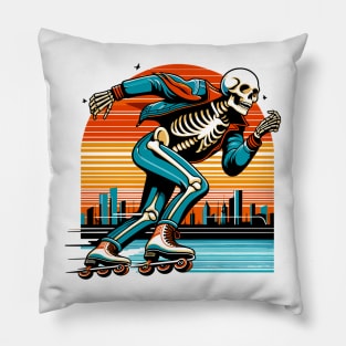 Skeleton Skater Pillow