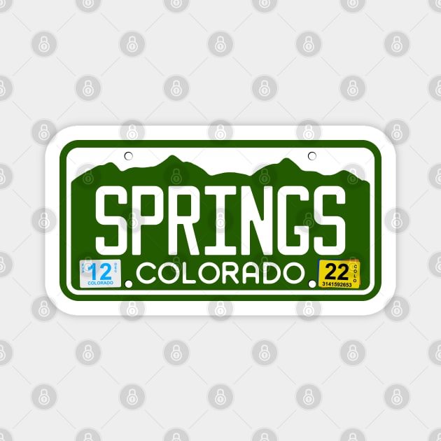 Colorado License Plate Tee - Colorado Springs Magnet by South-O-Matic