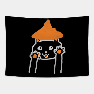 Cat Halloween Hat Witch Spooky Saying Tapestry
