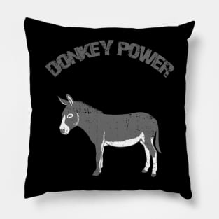 donkey power gray Pillow