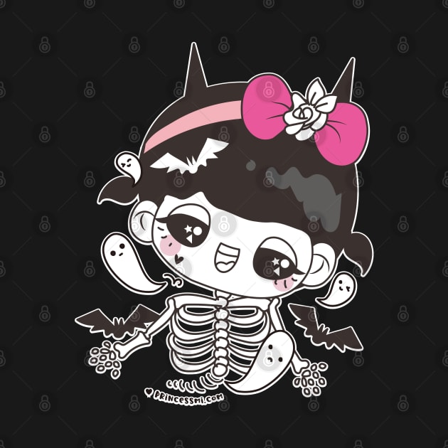 kawaii cute ghost cute skull, cute halloween girl by princessmi-com