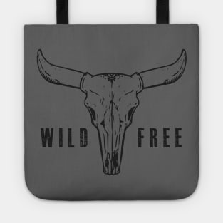 Boho Cow Skull Wild And Free Western Cowgirl Bull Skull Tote