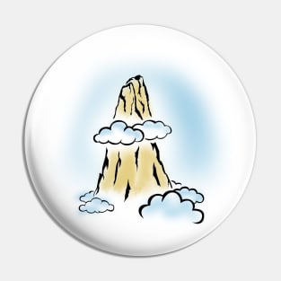 Mountain and clouds Pin