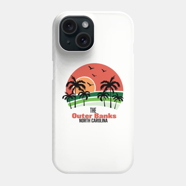 Outer Banks Sunset Green Design Phone Case by Comedic Apparel