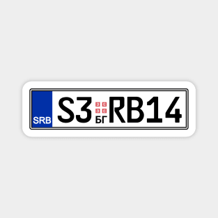 Serbia car license plate Magnet