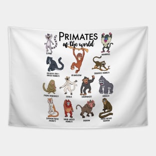 Different monkeys - types of primates Tapestry