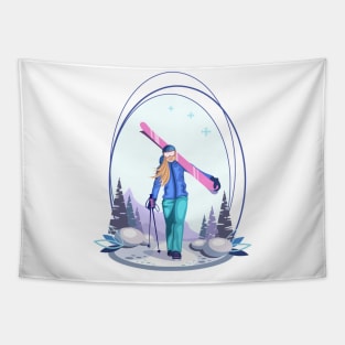 Skier Tapestry