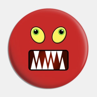 Funny monster face Pin