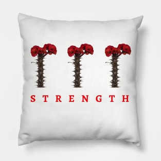 Triple Red Flowers Strength Pillow