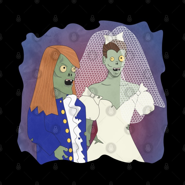 Zombie Bride and Groom - Funny Halloween by skauff