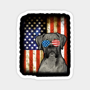 Boxer Dog 4th Of July American Flag Patriotic Gift Magnet