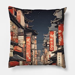 japan tokyo vintage travel tourism 6 Pillow