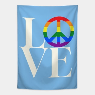 Peace and love - symbol for diversity and inclusion in blue Tapestry