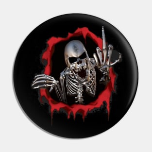 Skeleton Middle Finger Pin