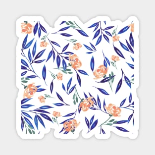 Leaves and Flowers Abstract Pattern Magnet