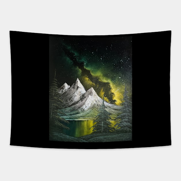 Yellow Green Milky Way Tapestry by J&S mason