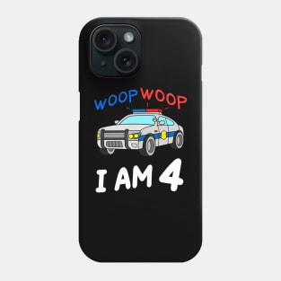 Police Car 4th Birthday Boys Girls Phone Case