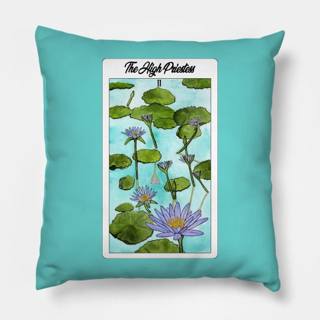 The High Priestess Lotus Card Pillow by Heather Dorsch Creations