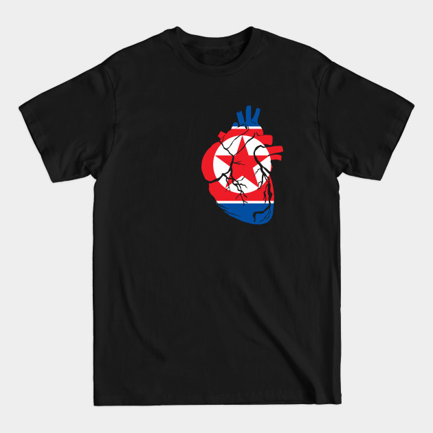 Disover North Korea Flag, Anatomical Heart Design - North Korea Flag - T-Shirt